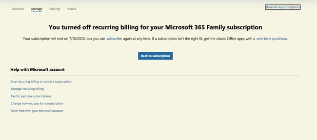 You turned off recurring billing