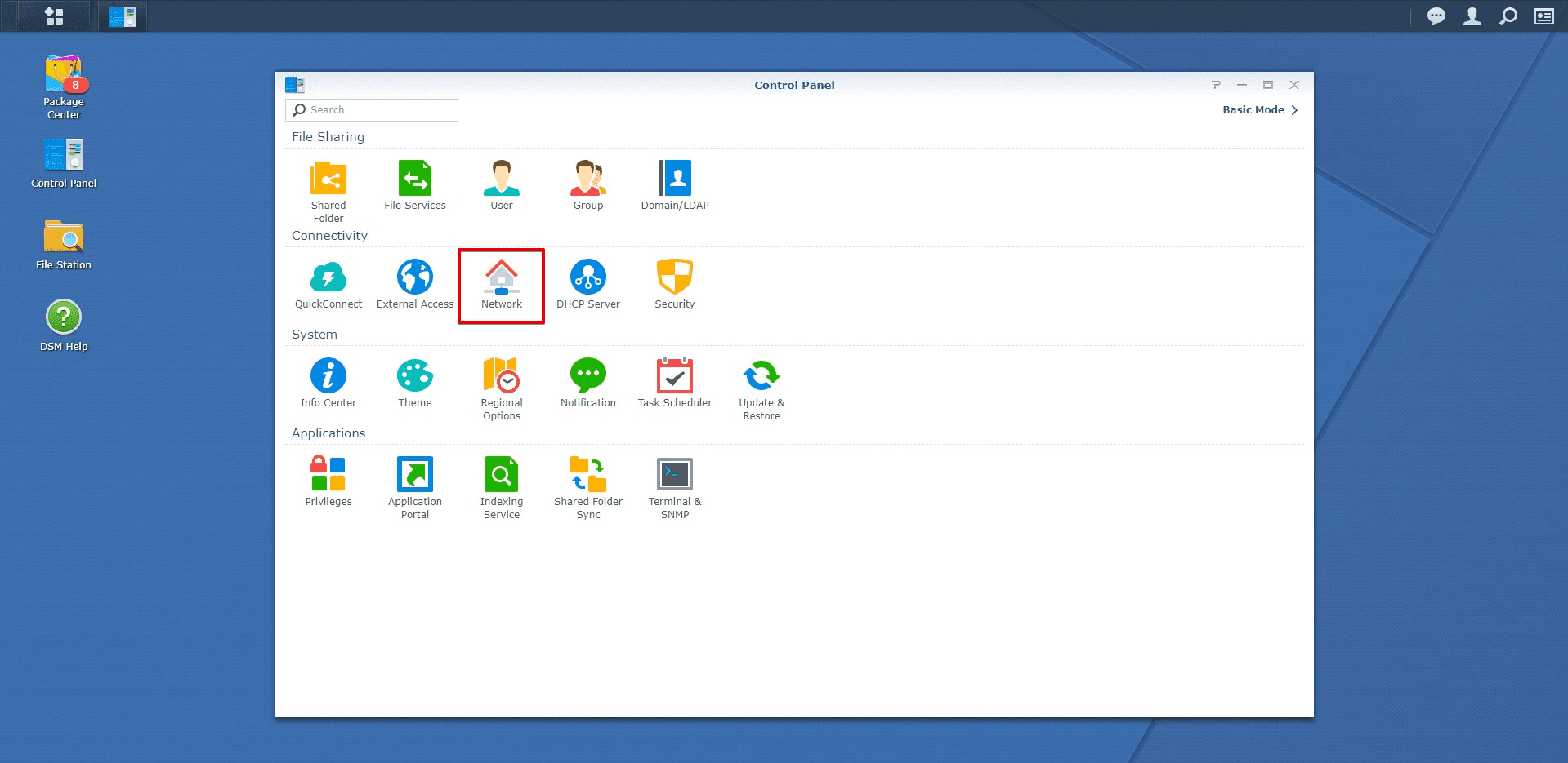 How to setup VPN on Synology - Control panel> Connectivity>Network