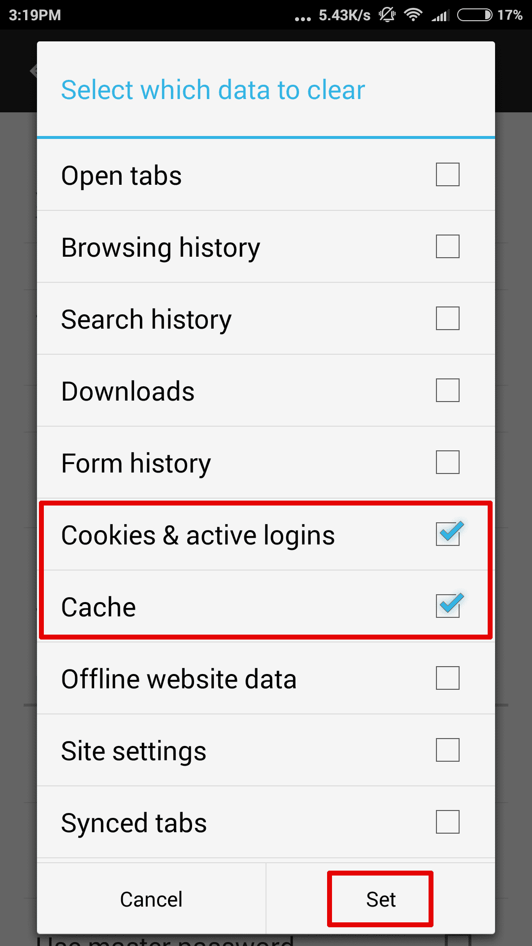 How do cookies affect the VPN? - Select the types of information that you'd like to delete each time you quit Firefox