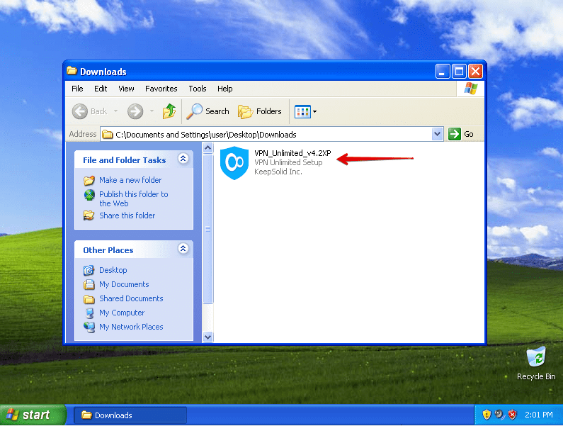 Download the VPN application on your Windows XP SP3 PC